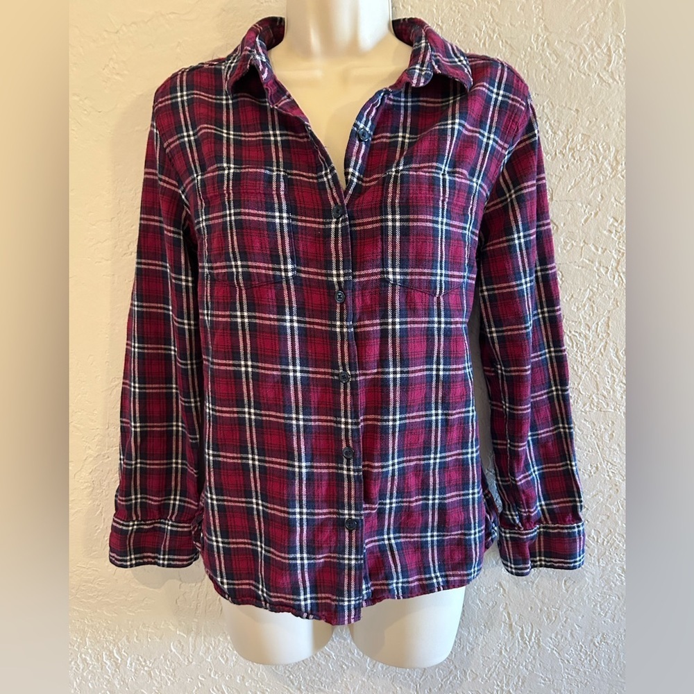 Woolrich plaid womens long sleeve shirt size L
